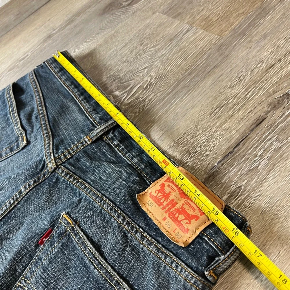 Levi's 550 Relaxed Fit Jeans Mens 36x30 Blue Dark Wash Tapered Denim Skater